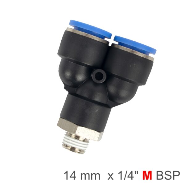 SPX14-02.jpg PU HOSE FITTING Y JOINT 14MM-1/4 M