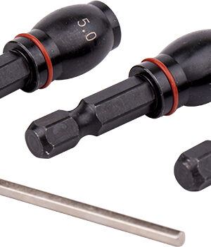 DRILL BIT ADAPTOR SET 3PC 3.4.5MM FEM RND- GRUB SCREW TYPE 1/4'M HEX S