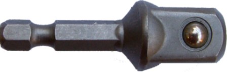 T20AD12050B.jpg SOCKET ADAPTOR 1/2'M SQ X 50MM 1/4'M HEX SHANK BULK