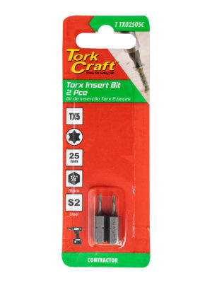TORX TX 5 CLASSIC INSERT BIT 25MM 2PC CARDED