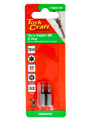 T20TX02510C.jpg TORX TX 10 CLASSIC INSERT BIT 25MM 2PC CARDED