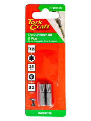 T20TX02535C.jpg TORX TX 35 CLASSIC INSERT BIT 25MM 2PC CARDED