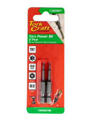 T20TX05007C.jpg TORX TX 7 CLASSIC POWER BIT 50MM 2PC CARDED