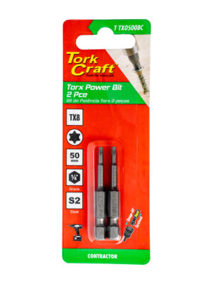 T20TX05008C.jpg TORX TX 8 CLASSIC POWER BIT 50MM 2PC CARDED