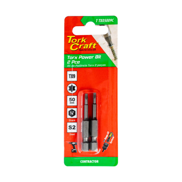 T20TX05009C.jpg TORX TX 9 CLASSIC POWER BIT 50MM 2PC CARDED