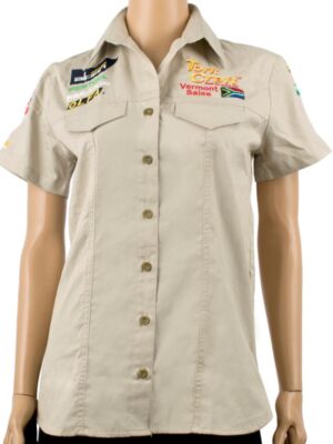 VERMONT LADIES 3/4 COTTON SHIRT STONE 3XL