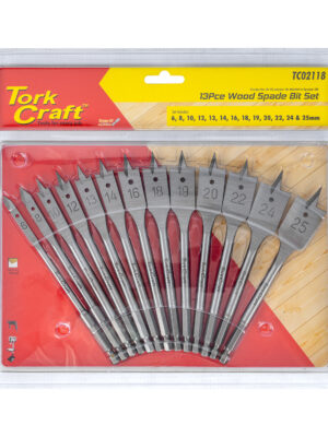 SPADE BIT SET 13PCE DOUBLE BLISTER