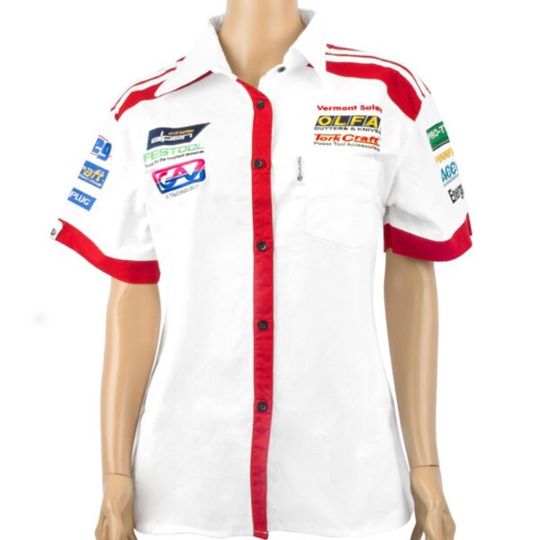 TC027902.jpg VERMONT LADIES - WHITE/RED COTTON SHIRT - MEDIUM