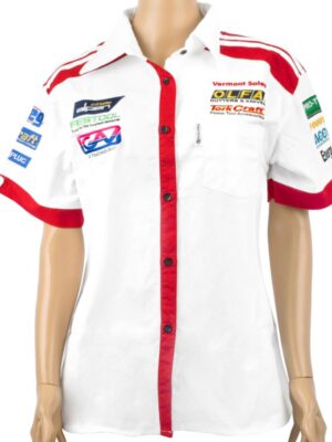 VERMONT LADIES - WHITE/RED COTTON SHIRT - 3X-LARGE