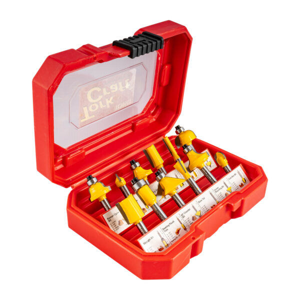 TC20508.jpg ROUTER BIT SET 12PC 1/4' SHANK HARD CASE