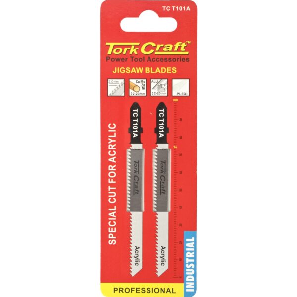 TC20T101A-2.jpg T-SHANK JIGSAW BLADE FOR ACRYLIC 2.0MM 12TPI 100MM 2PC