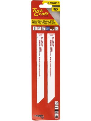 SABRE SAW BLADE 200 X 1.4MM 18TPI METAL, PVC 2PC