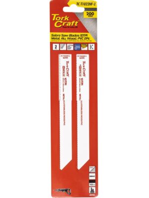 SABRE SAW BLADE 200 X 2.5MM 10TPI WOOD, METAL, PVC,Al 2PC