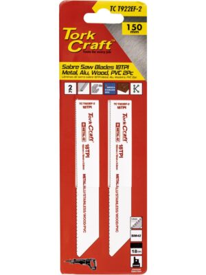 SABRE SAW BLADE 150 X 1.4MM 18TPI METAL, PVC 2PC