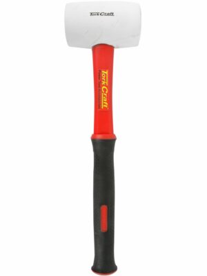 HAMMER RUBBER MALLET 450G (16OZ) FIBREGLASS HANDLE WHITE NON-MARKING