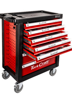 TORK CRAFT 7 DRAWER 196PC ROLLER BOX CABINET ON CASTORS TROLLY