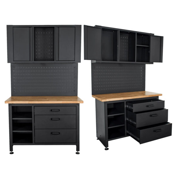 TC620100.jpg WALL MOUNT METAL STORAGE UNIT 2000X1200MM CUPBOARD/PEG BOARD/WORK BENC
