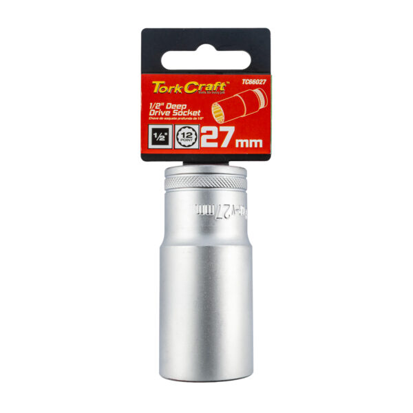 TC66027.jpg SOCKET 27MM 1/2' DR DEEP SOCKET CRV 12 POINT