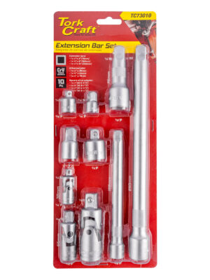 SOCKET ADAPTOR & EXTENTION SET 1/2', 1/4', 3/8' 10PC