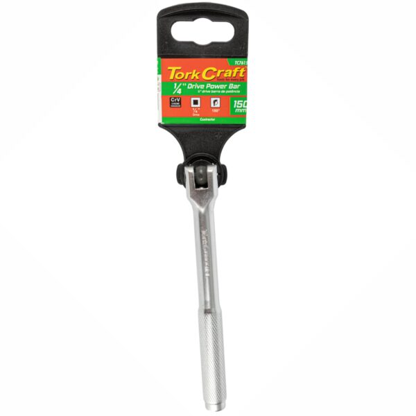 TC76150.jpg POWER BAR 1/4'M DRIVE 150MM SWIVEL HEAD STEEL HANDLE SOCKET