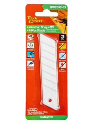 UTILITY BLADE CERAMIC SNAP-OFF 100MM X 18MM X 0.65MM 3PC