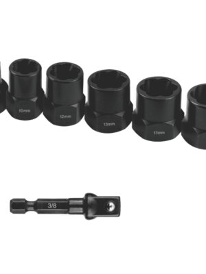 TCBE007.jpg BOLT EXTRACT SET 7PCE 8/10/12/13/17/19MM 1PC 50MM 1/4' SOCKET ADAPTOR