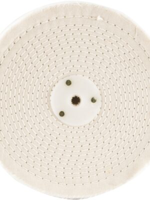 TCBF200-3W.jpg WHITE BUFF/MOP 200MM X 3 SECTION X 30 MM THICK 1/2' HOLE
