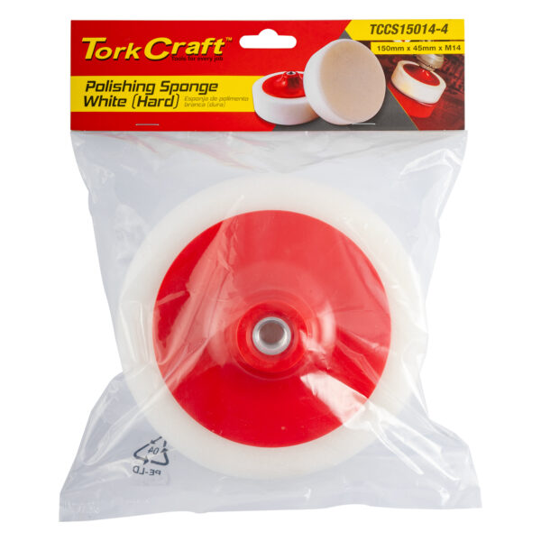 COMPOUNDING SPONGE 150MM X M14 WHITE HARD FOAM PAD