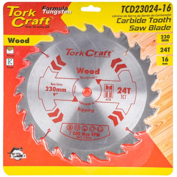 BLADE TCT 230 X 24T 16MM GENERAL PURPOSE RIP