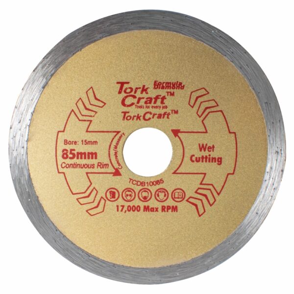 TCDB10085.jpg DIAMOND BLADE 85MM X 15MM CONT. RIM PROFESIONAL