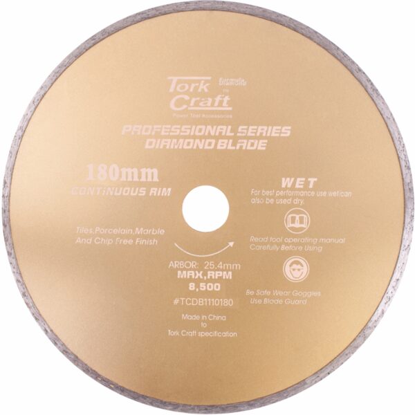 TCDB1110180.jpg DIAMOND BLADE 180MM X 25.4 CONTINUES RIM