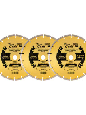 DIAMOND BLADE 230MM SEGMENTED PROFESIONAL BULK 3 PACK SHRINK