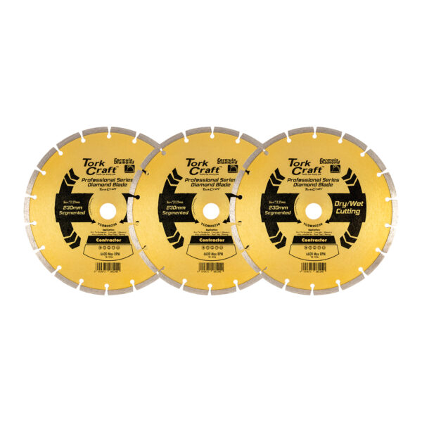 TCDB20230-3P.jpg DIAMOND BLADE 230MM SEGMENTED PROFESIONAL BULK 3 PACK SHRINK