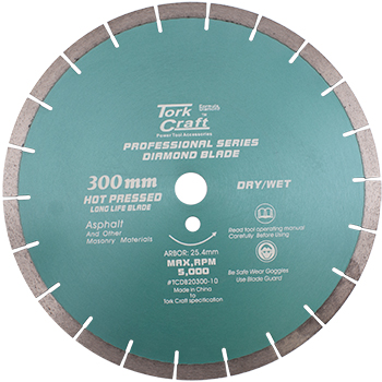 TCDB20300-10.jpg DIAMOND BLADE 300 x 25.4MM ASPHALT HOT PRESSED SEGMENTED TAR