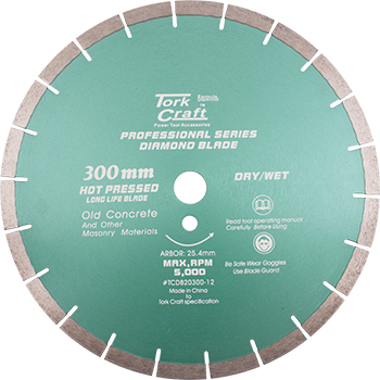 TCDB20300-12.jpg DIAMOND BLADE 300 x 25.4MM OLD CONCRETE HOT PRESSED SEGMENTED