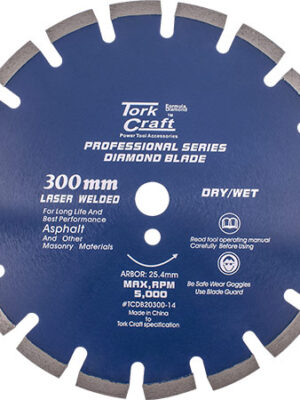 DIAMOND BLADE 300 x 25.4MM ASPHALT LASER WELDED SEGMENTED TAR