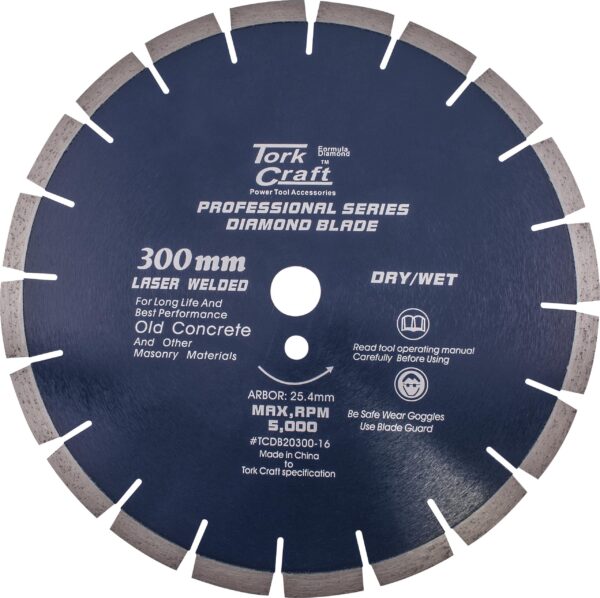 TCDB20300-16.jpg DIAMOND BLADE 300 x 25.4MM OLD CONCRETE LASER WELDED SEGMENTED
