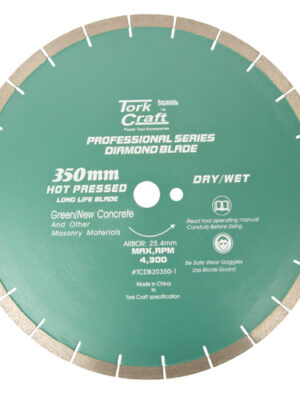 DIA. BLADE 350x25.4MM GREEN/NEW CONCRETE HOT PRESSED