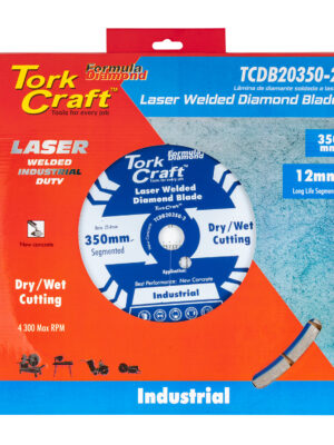 DIAMOND BLADE 350x25.4MM GREEN / NEW CONCRETE LASER WELDED SEGMENTED