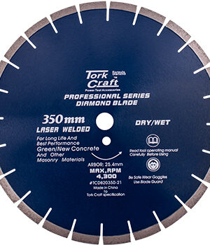 DIAMOND BLADE 350x25.4MM GREEN / NEW CONCRETE LASER WELDED SEGMENTED