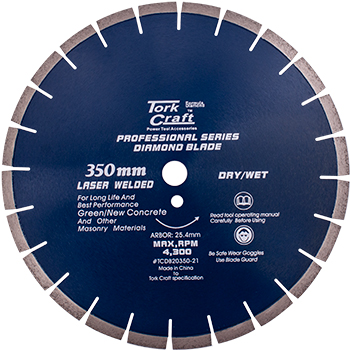 TCDB20350-21.jpg DIAMOND BLADE 350x25.4MM GREEN / NEW CONCRETE LASER WELDED SEGMENTED