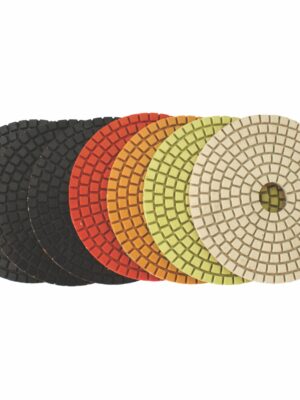 SET OF 7 DIAMOND WET POLISHING PADS 100MM
