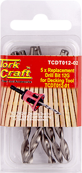 TCDT012-02.jpg REPLACEMENT DRILL BITS 12G X 5PC FOR DECKING TOOL TCDT012-01