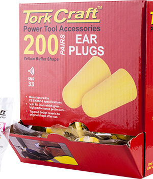 EAR PLUG 200PC BULLET SHAPE SNR33 YELLOW PER BOX