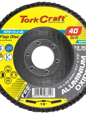 FLAP DISC 115MM 15 DEG.ANGLE 40GRIT A/O