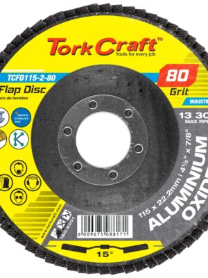 FLAP DISC 115MM 15 DEG.ANGLE 80GRIT A/O