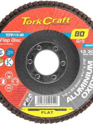 FLAP SANDING DISC 115MM 80 GRIT A/O