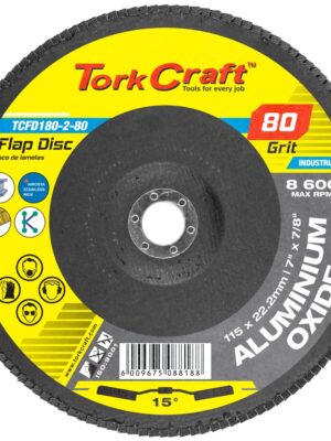 FLAP DISC 180MM 15 DEG.ANGLE 80GRIT A/O