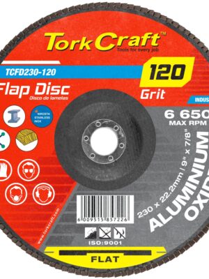 FLAP SANDING DISC 230MM 120GRIT A/O