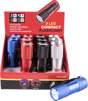 TCFL200.jpg TORCH LED ALUM M/COL X12 PDQ BOX INCL AAA BATTERIES TORK CRAFT FLASH L